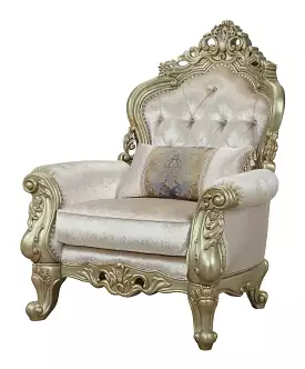 40 White And Pearl Fabric Damask Tufted Chesterfield Chair