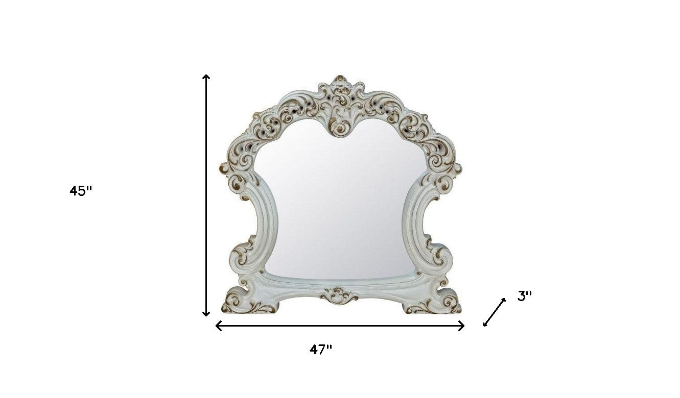 45 Antique Pearl Finish Irregular Dresser Mirror