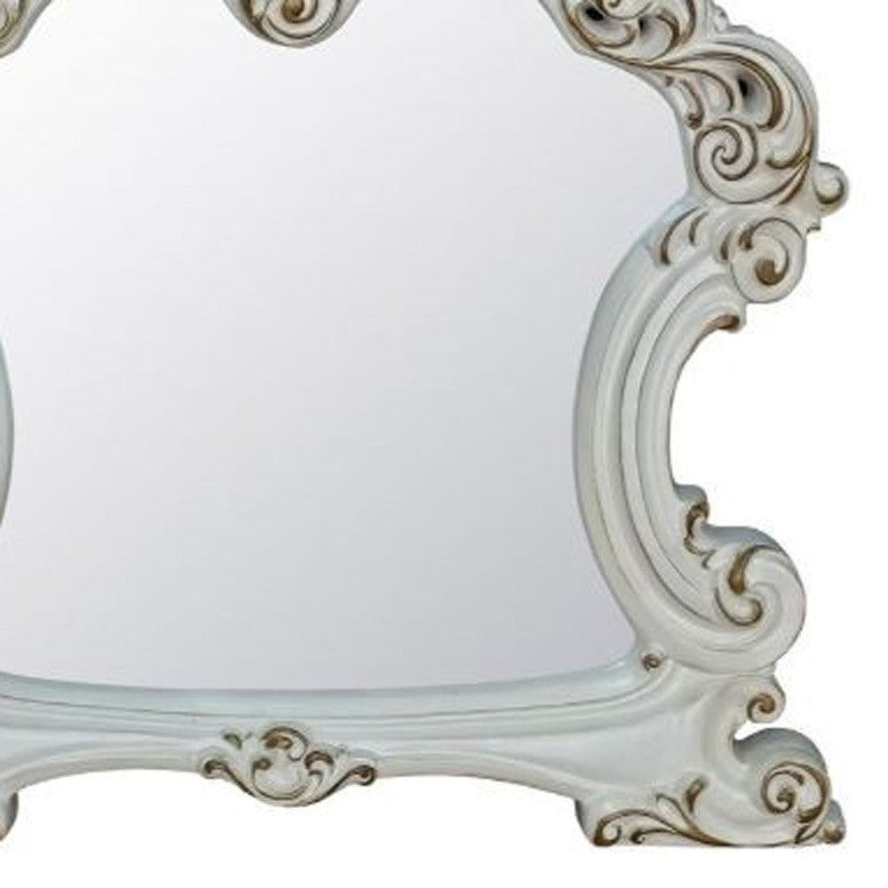 45 Antique Pearl Finish Irregular Dresser Mirror