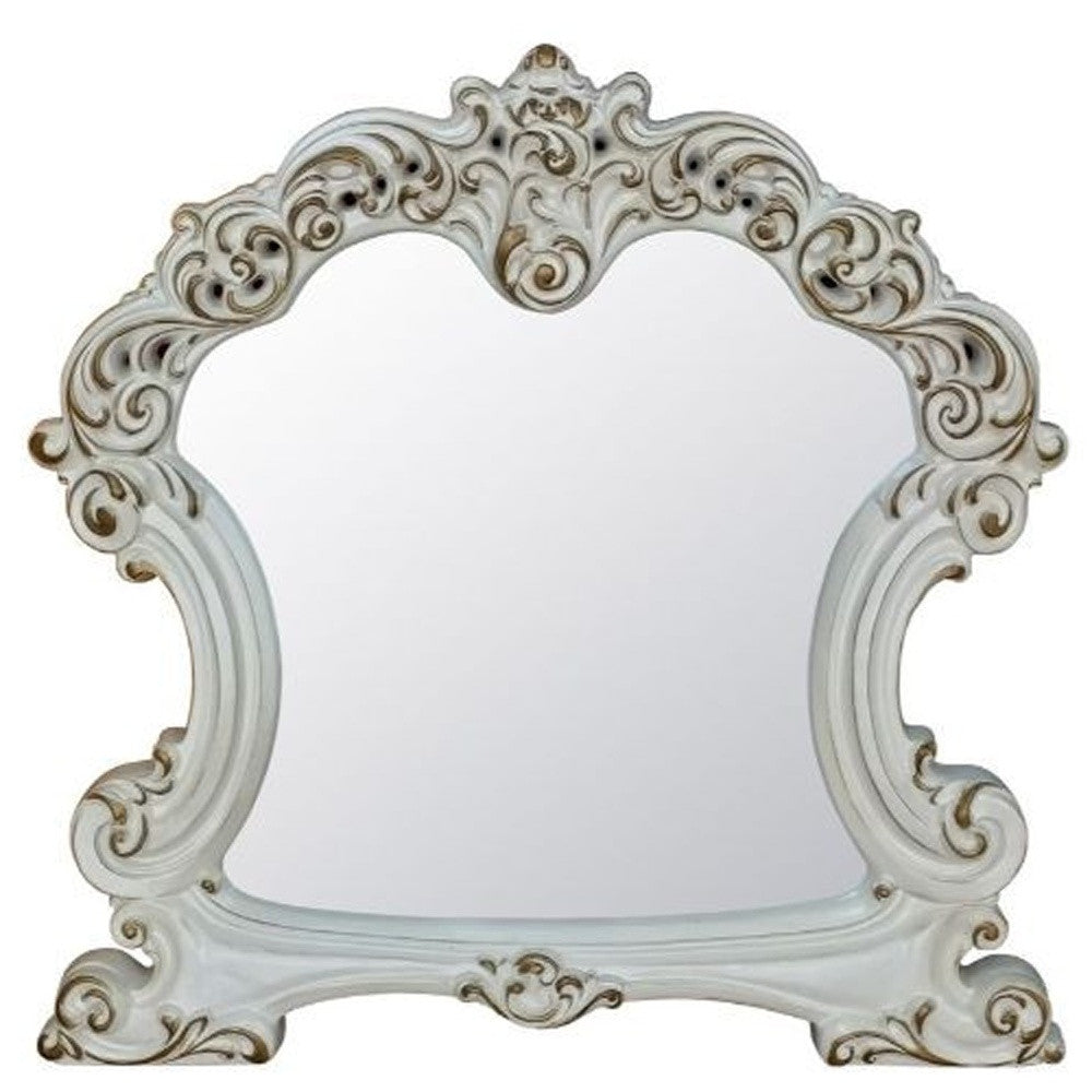 45 Antique Pearl Finish Irregular Dresser Mirror