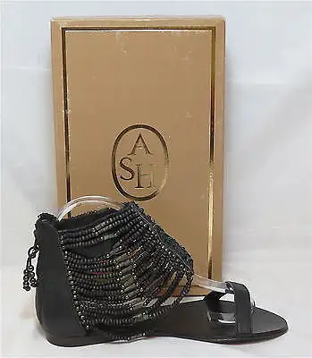 ASH Women's •Nairobi• Hand Beaded Sandal - Black -