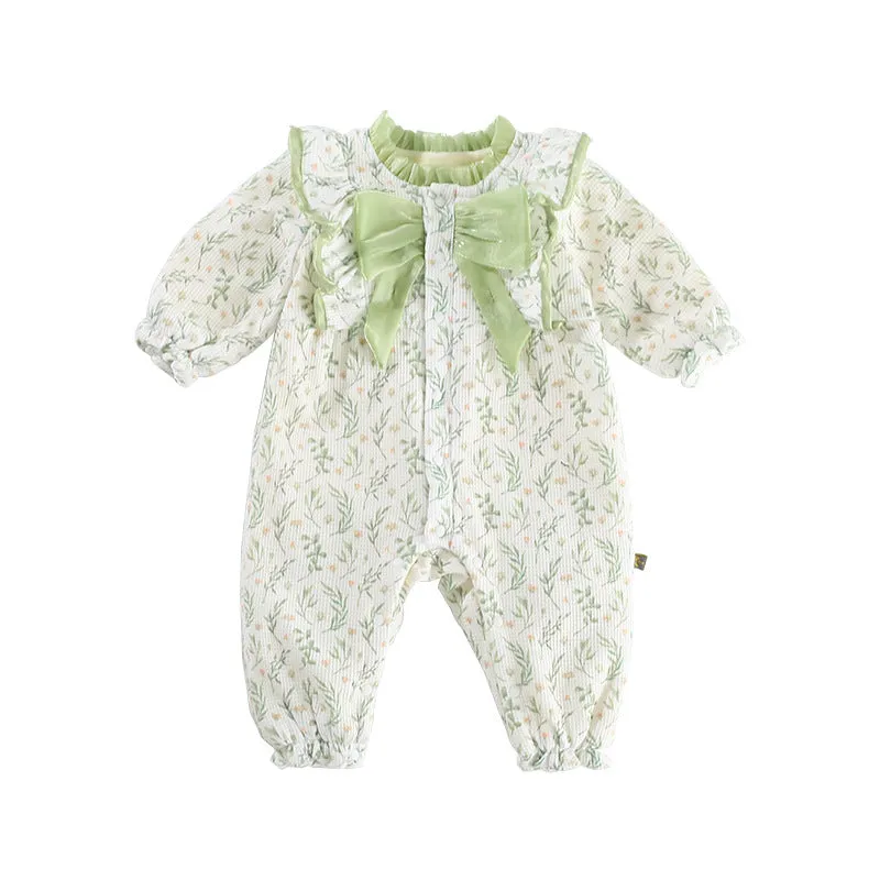 Baby Girls Flower Print Jumpsuits Wholesale 231019110