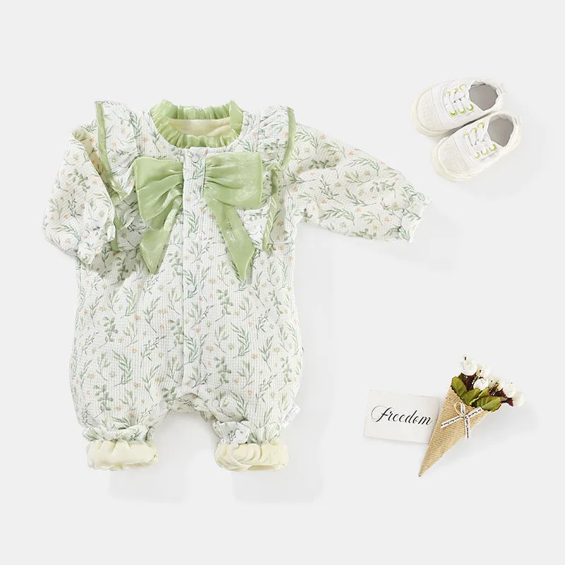 Baby Girls Flower Print Jumpsuits Wholesale 231019110