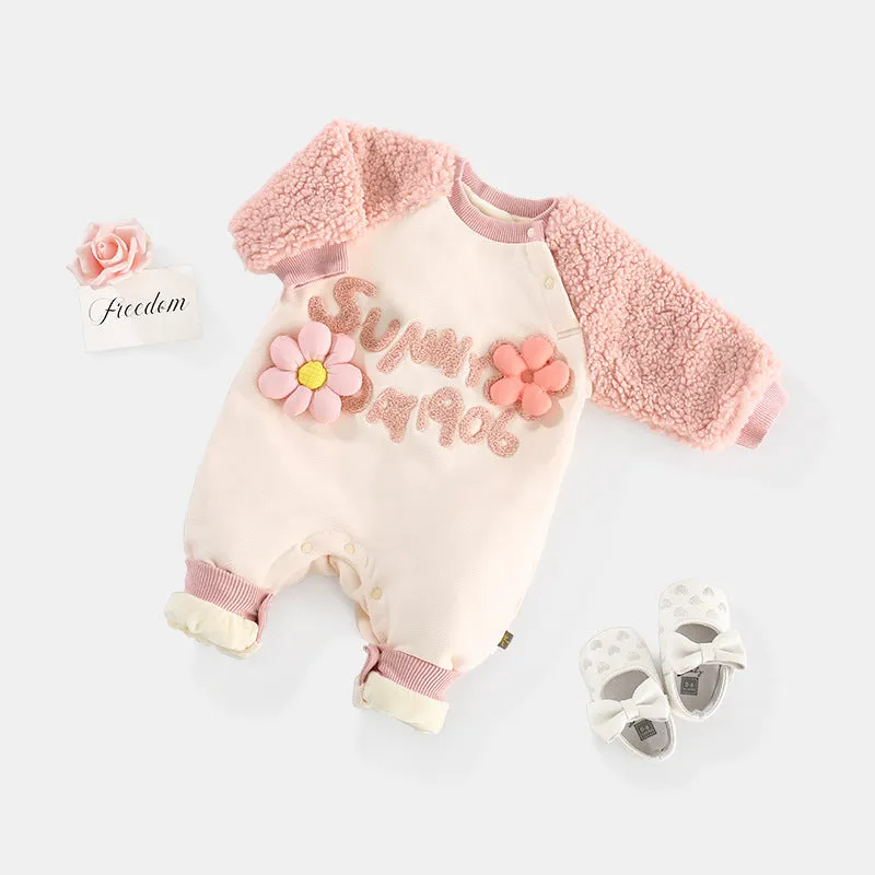 Baby Girls Letters Flower Jumpsuits Wholesale 231019217