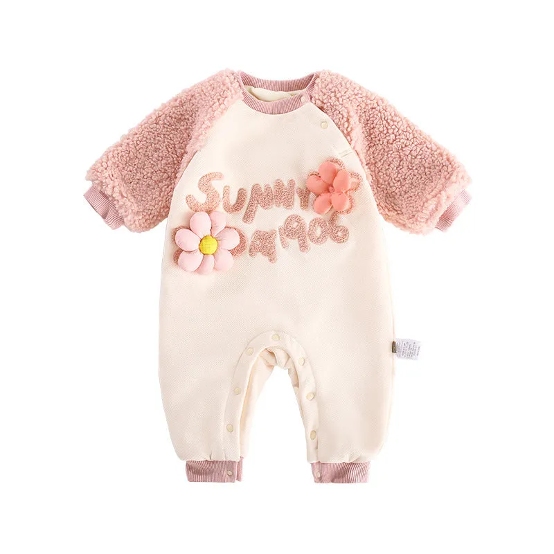 Baby Girls Letters Flower Jumpsuits Wholesale 231019217