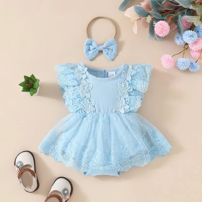 Baby Girls Solid Color Rompers Wholesale 20240403