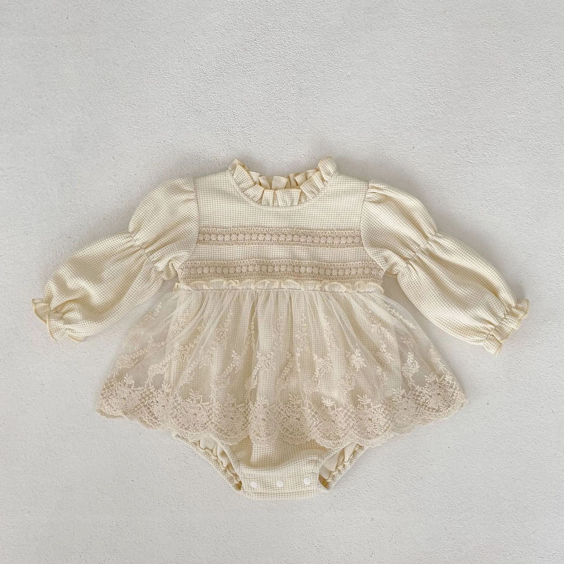 Baby Girls Solid Color Rompers Wholesale 23082858