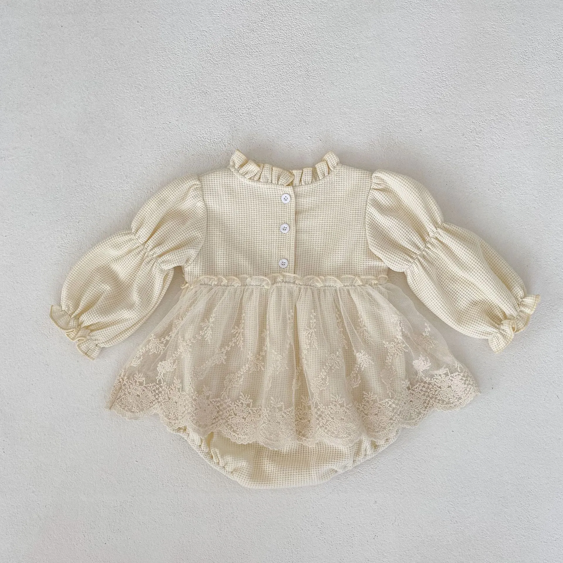 Baby Girls Solid Color Rompers Wholesale 23082858