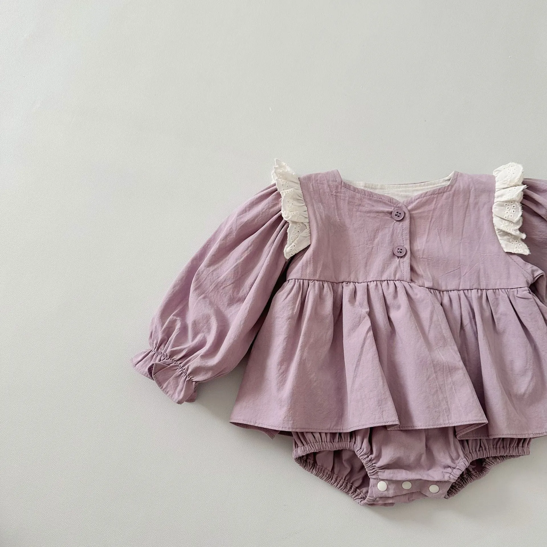 Baby Girls Solid Color Rompers Wholesale 240301109