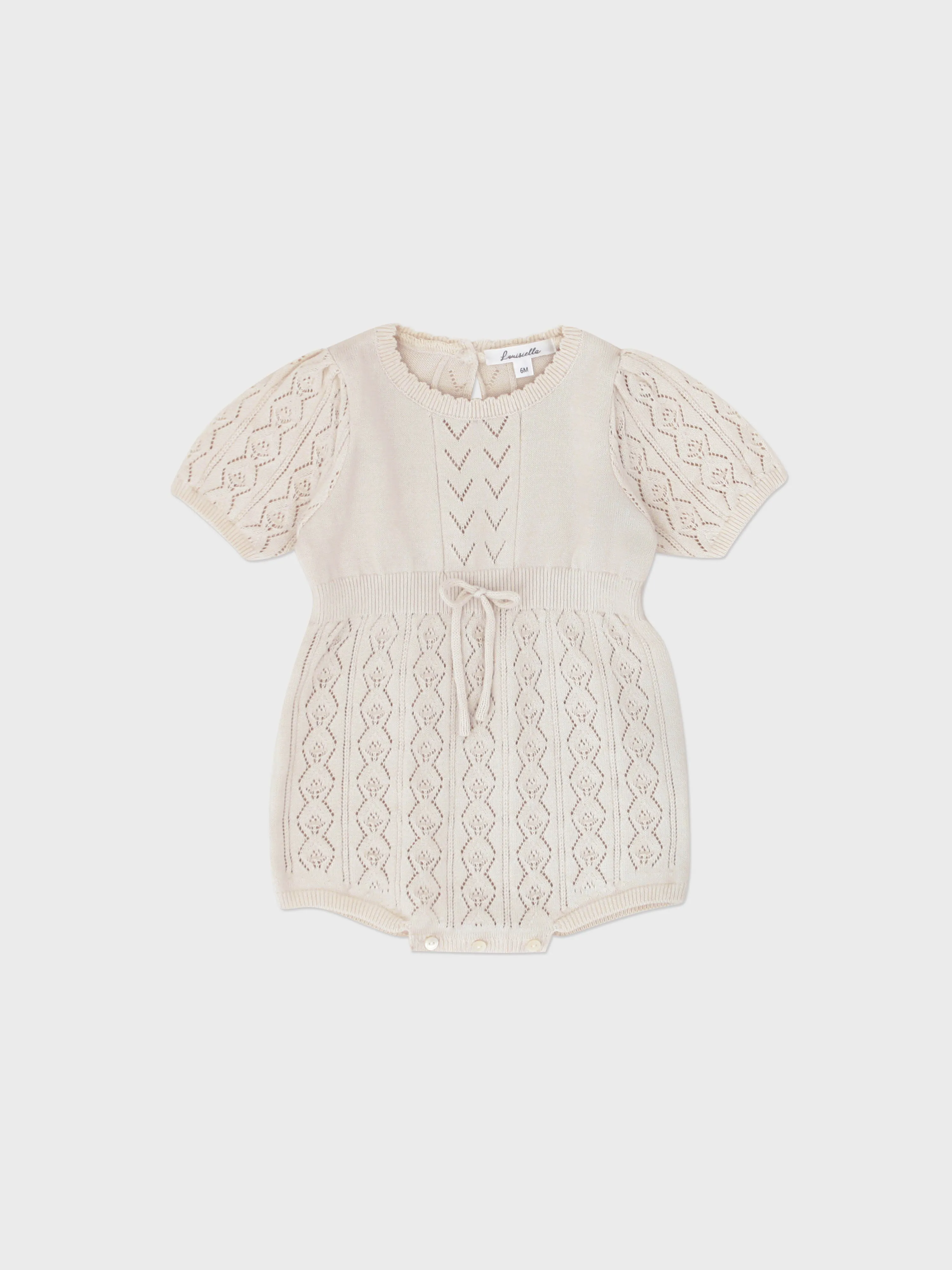 Baby Ione Knit Romper Cream Beige