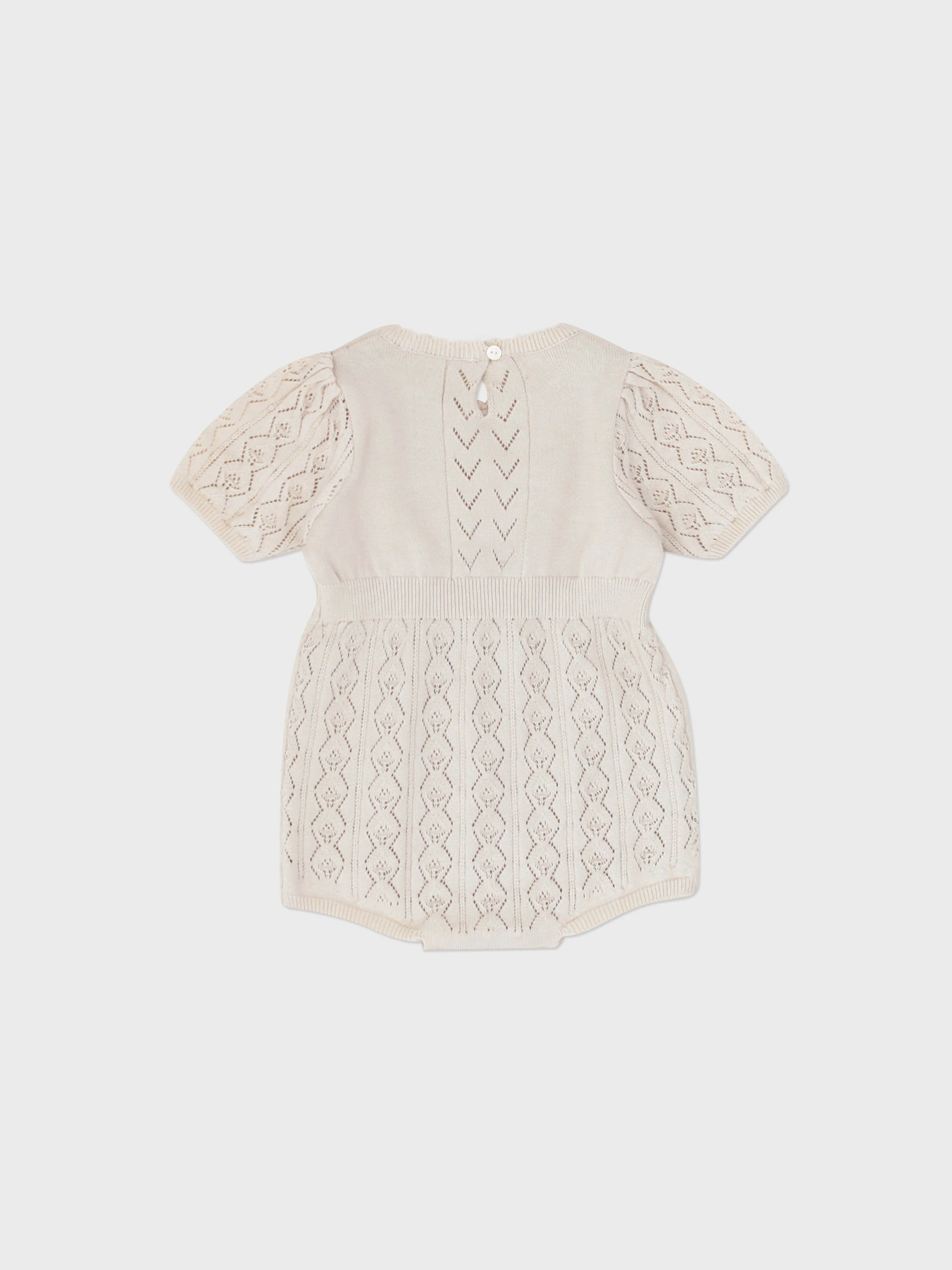 Baby Ione Knit Romper Cream Beige