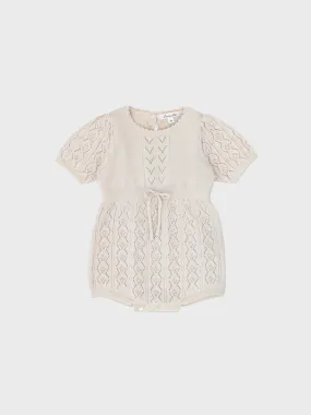 Baby Ione Knit Romper Cream Beige