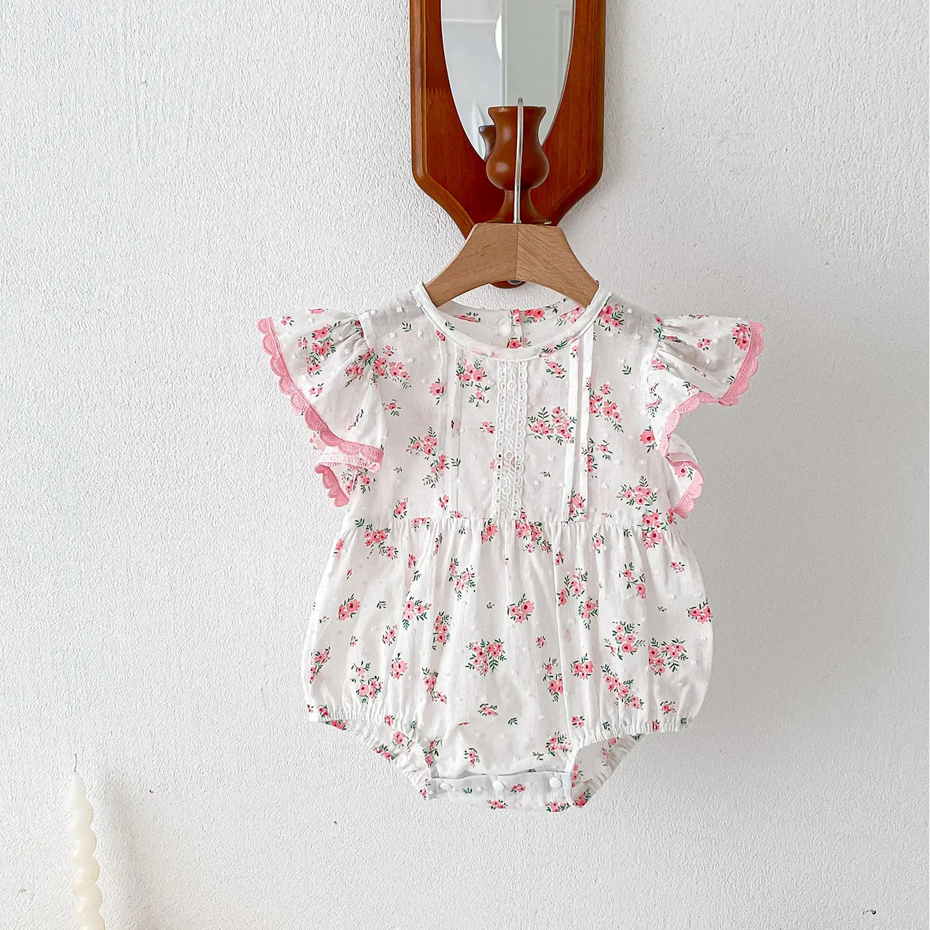 Baby Kid Girls Flower Print Rompers Wholesale 240301147