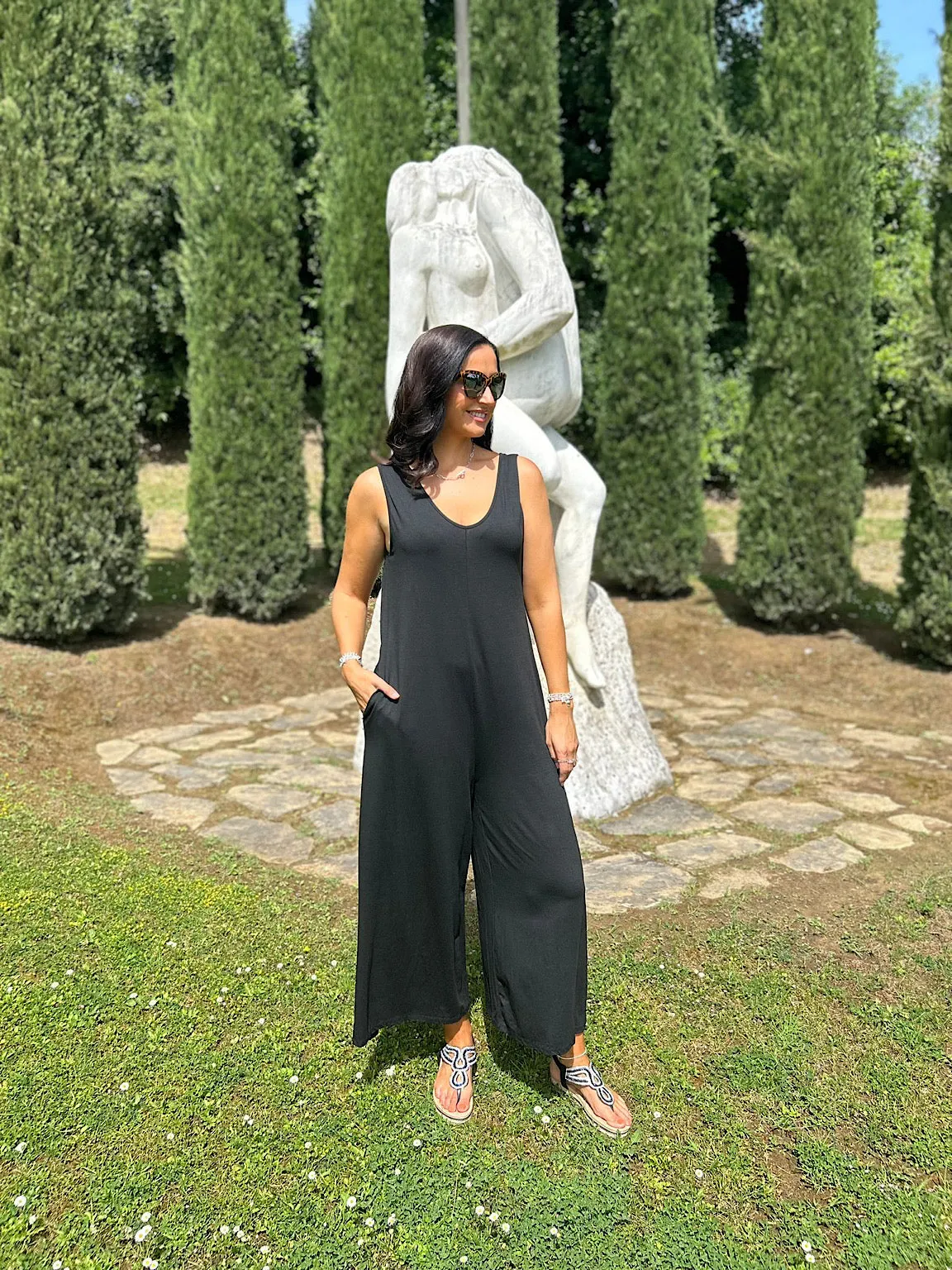 Black Essential Wide Leg Jumpsuit Jenna