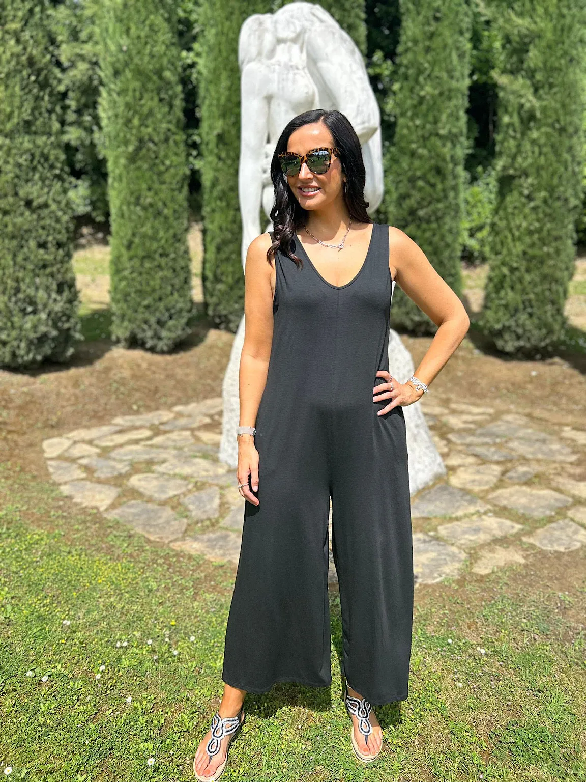 Black Essential Wide Leg Jumpsuit Jenna