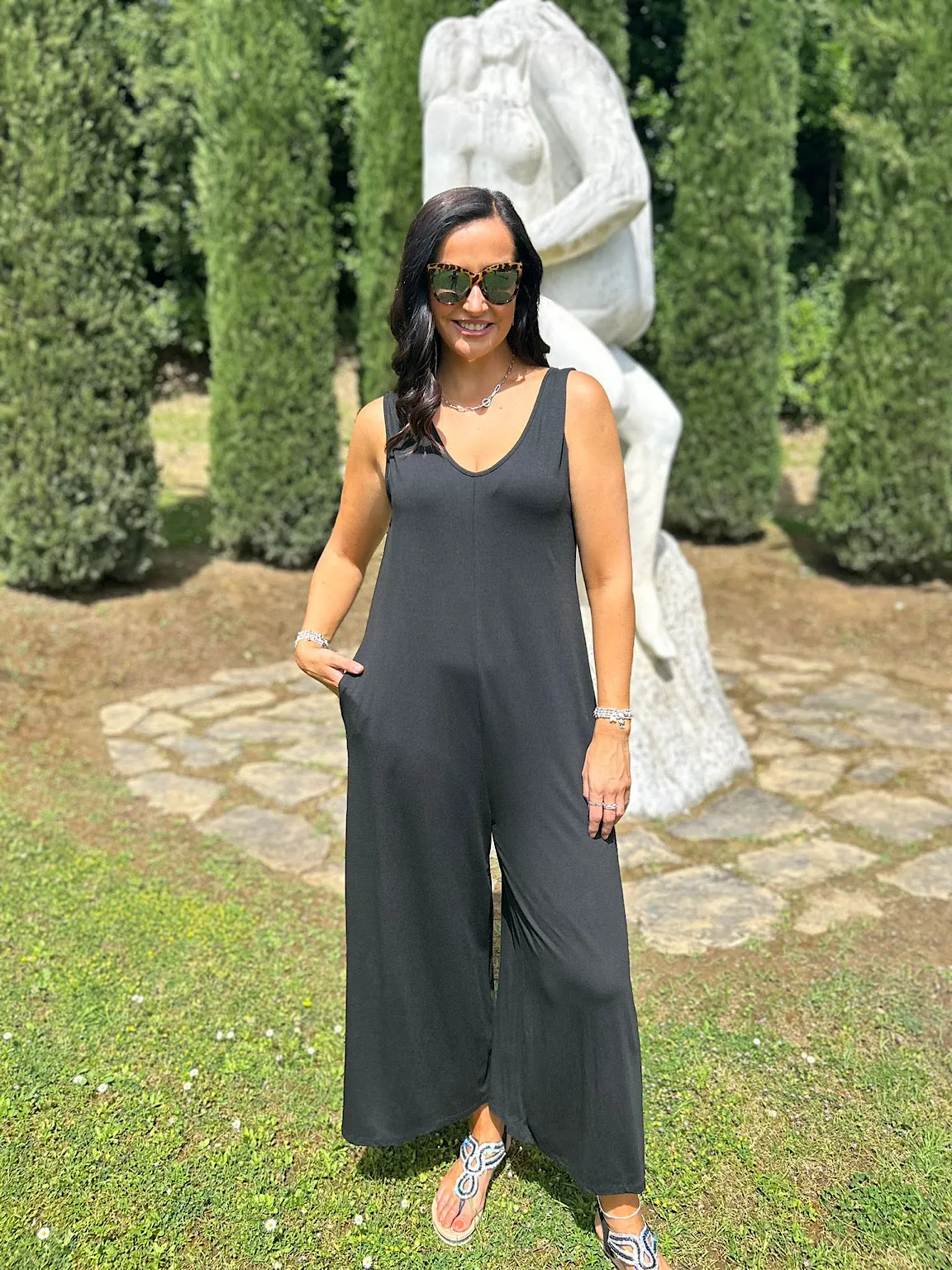 Black Essential Wide Leg Jumpsuit Jenna