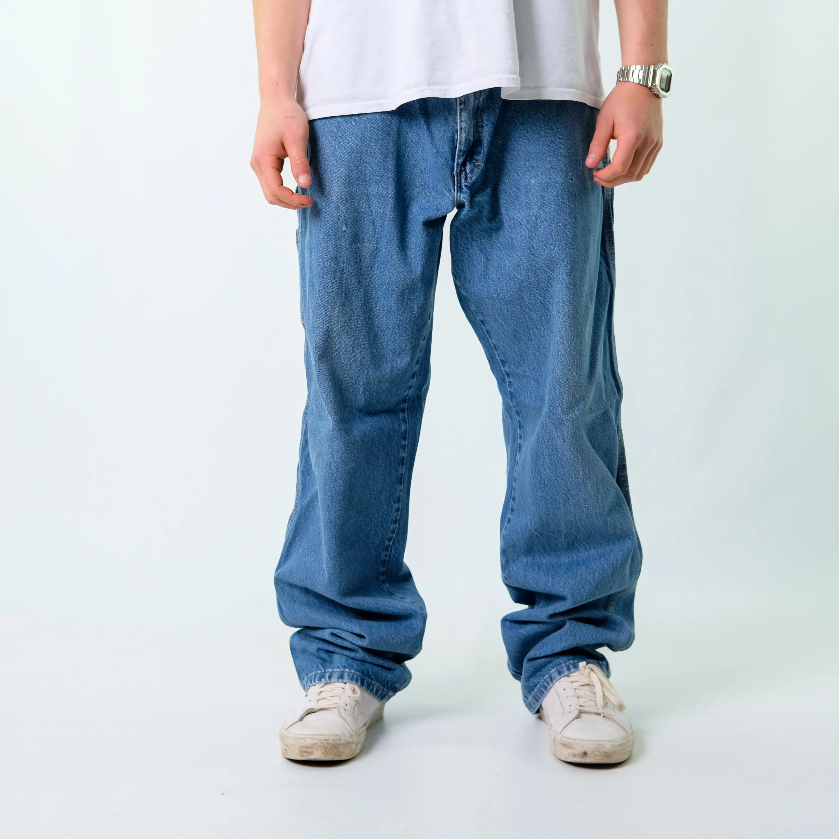 Blue y2ks Dickies Denim Carpenter Baggy Jeans Pants (40x36)