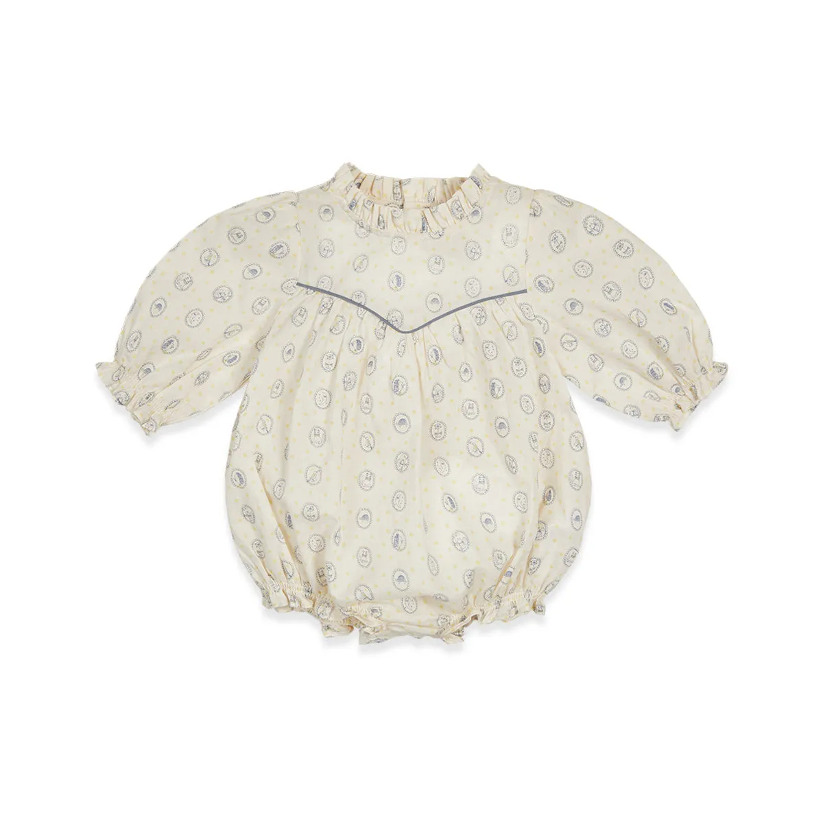 BNG24S45074-Ecru BABY)Abigail Frill Romper