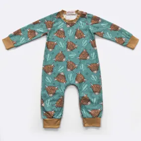 Clover Cottage Infant Teal Highland Romper