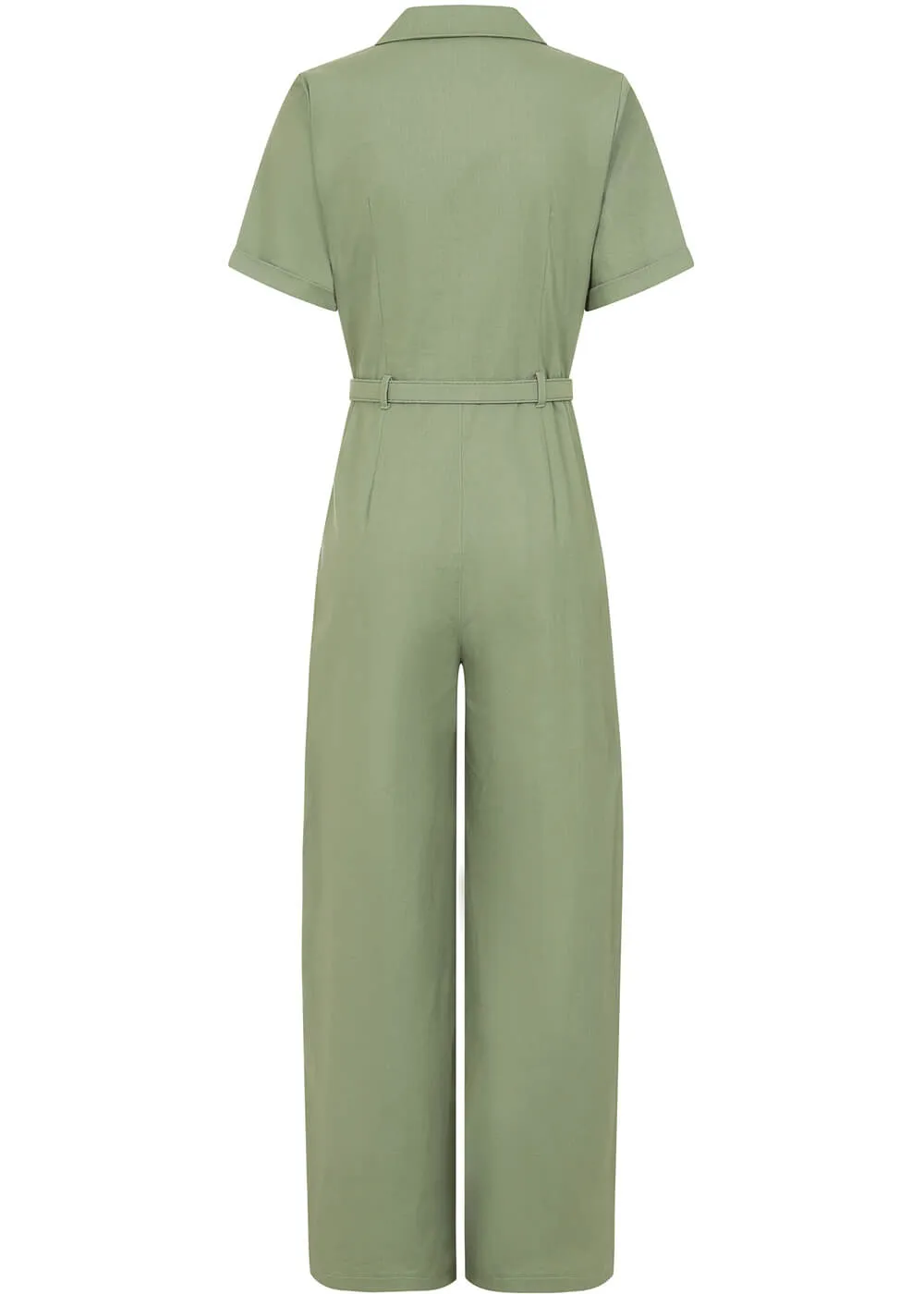 Collectif Caterina Vintage 40's Jumpsuit Green