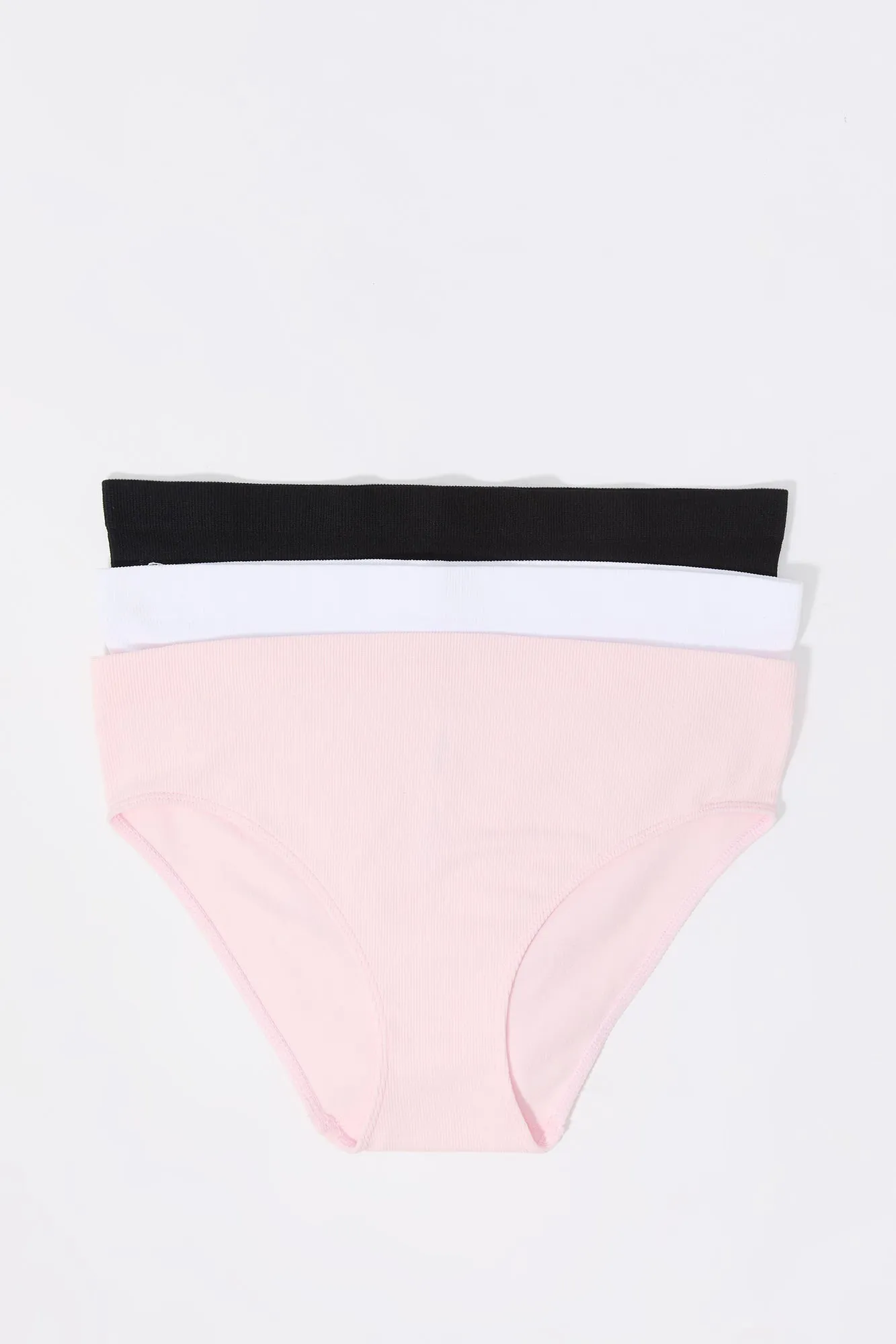 Culotte bikini côtelé sans couture (Paquet de 3)