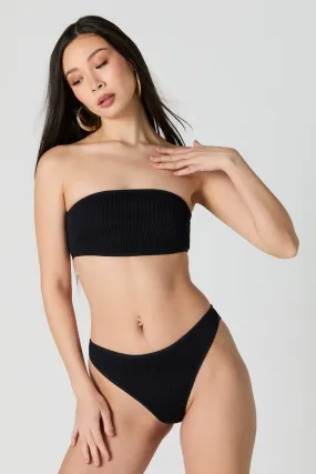 Culotte de bikini côtelée sans couture