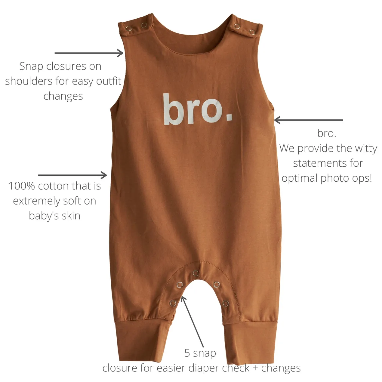 DENVER JAMES BRO ROMPER | RUST | BABY/TODDLER