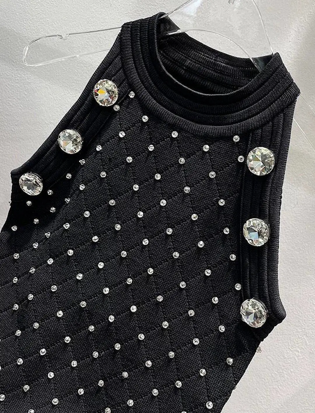 Diamond Beaded Knit Top