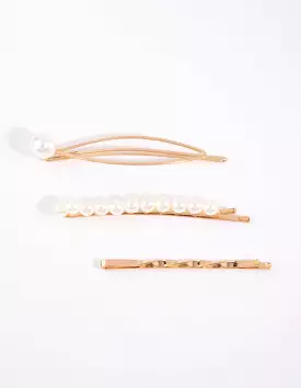 Gold Pearl & Twist Clip Pack