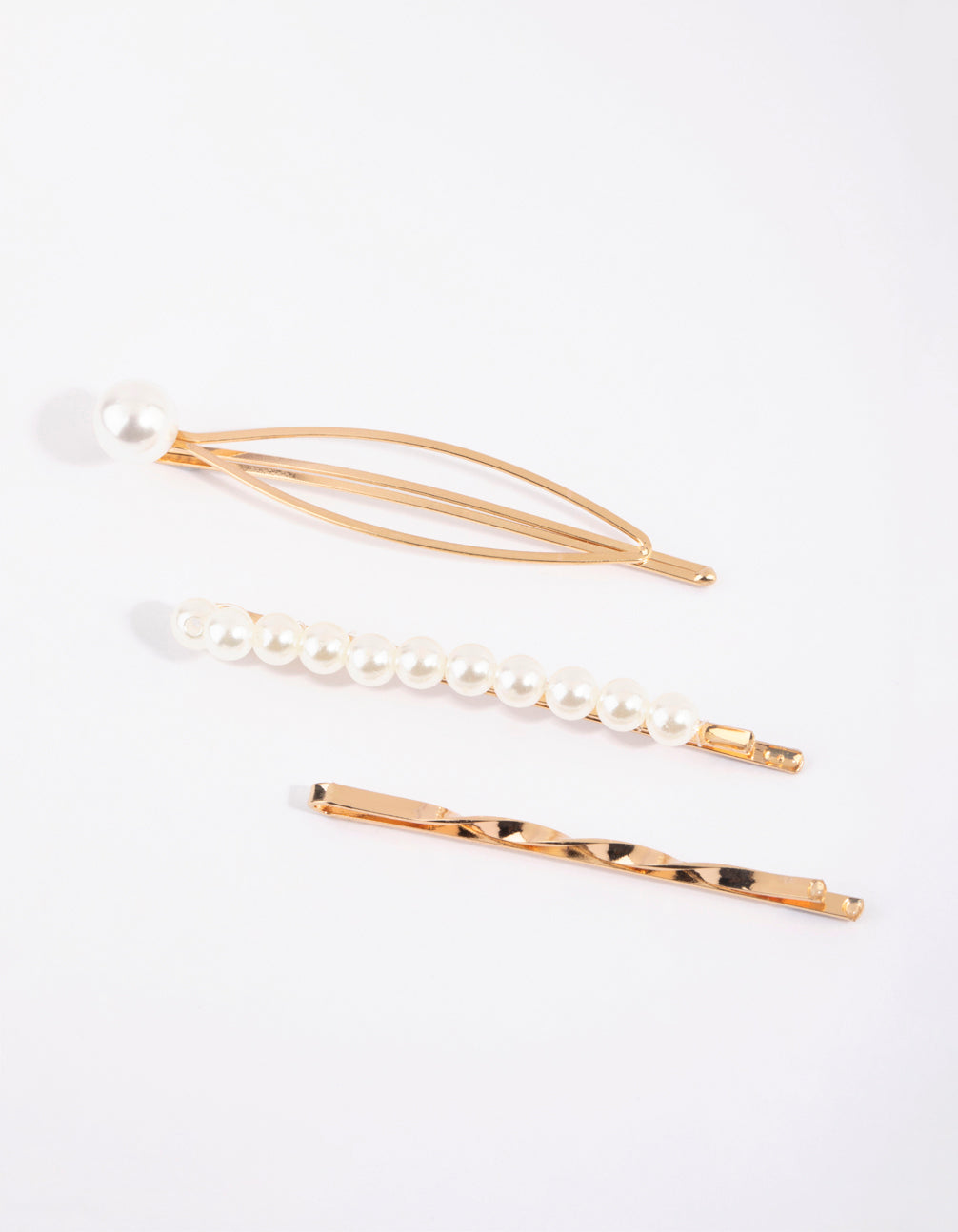 Gold Pearl & Twist Clip Pack