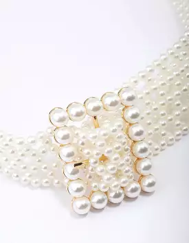 Gold Rectangular Pearl Belt