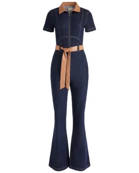 Gorgeous Wide Leg Jumpsuit in Dark Rinse