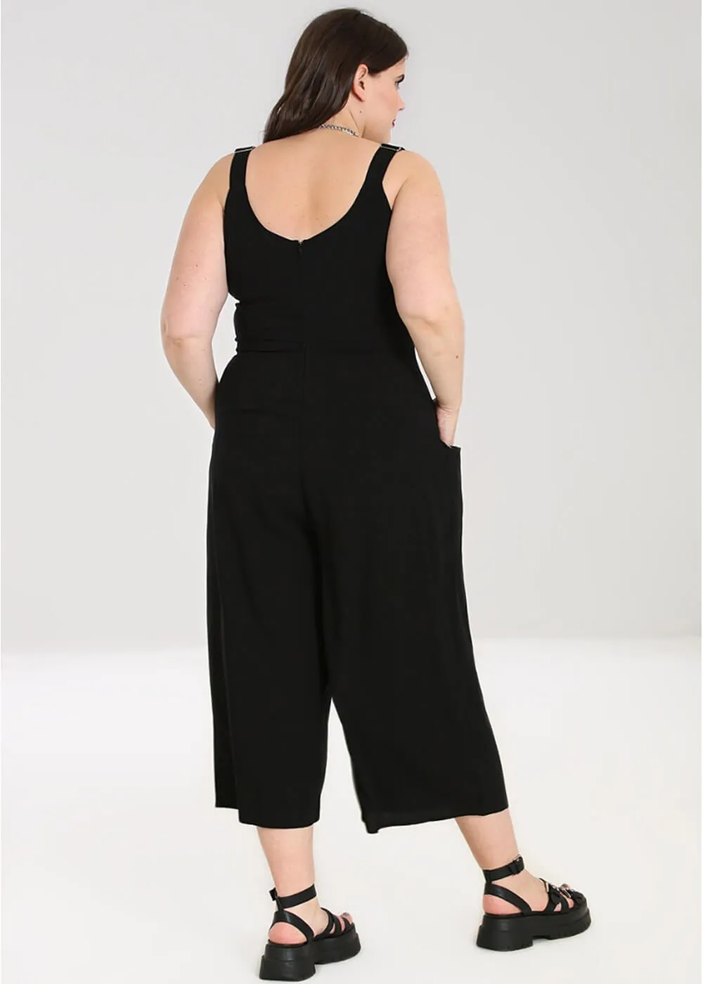 Hell Bunny Tabitha 80's Jumpsuit Black