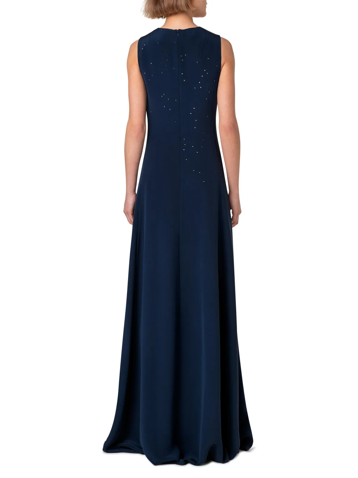 Long Silk Evening Gown with Swarovski Stars