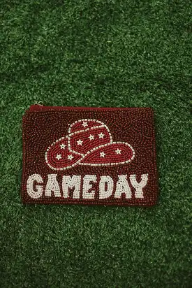 Maroon Cowgirl Gameday Money Pouch