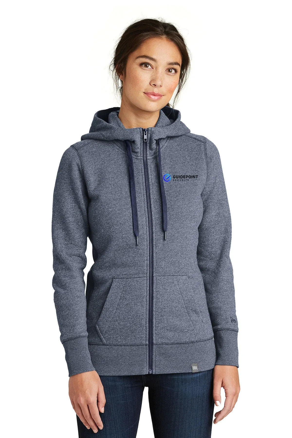 New Era Ladies French Terry Zip Hoodies, True Navy Twist [GuidePoint Security]