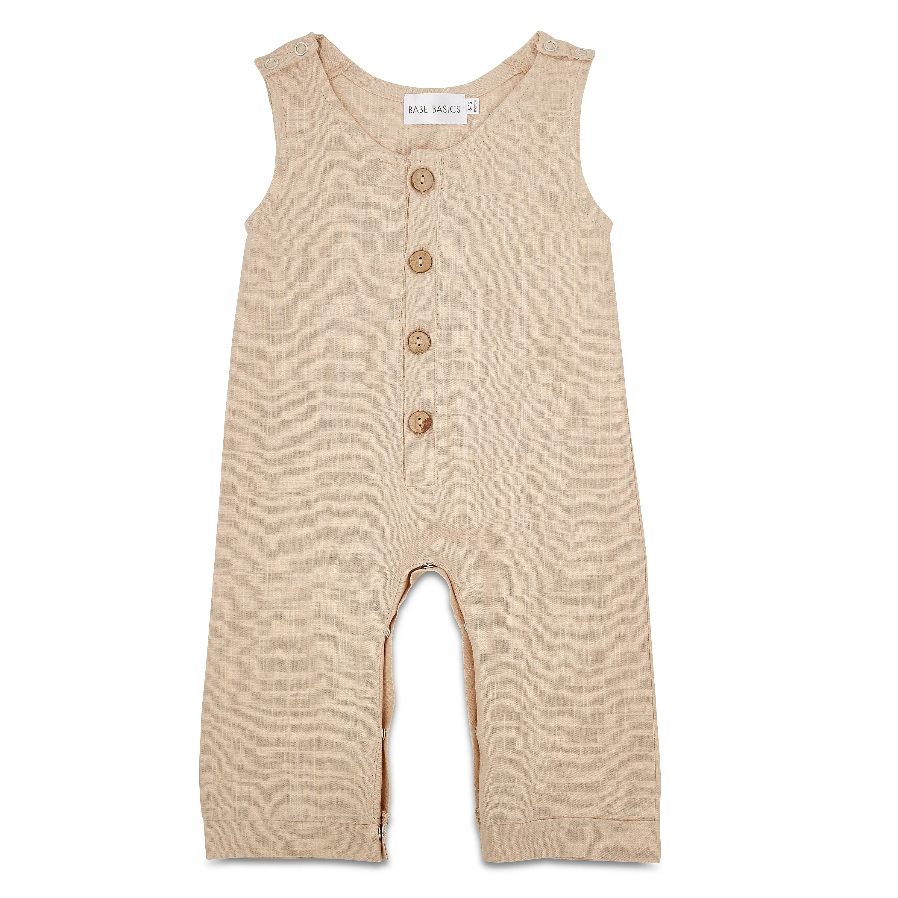 Oatmeal Linen Basic Romper