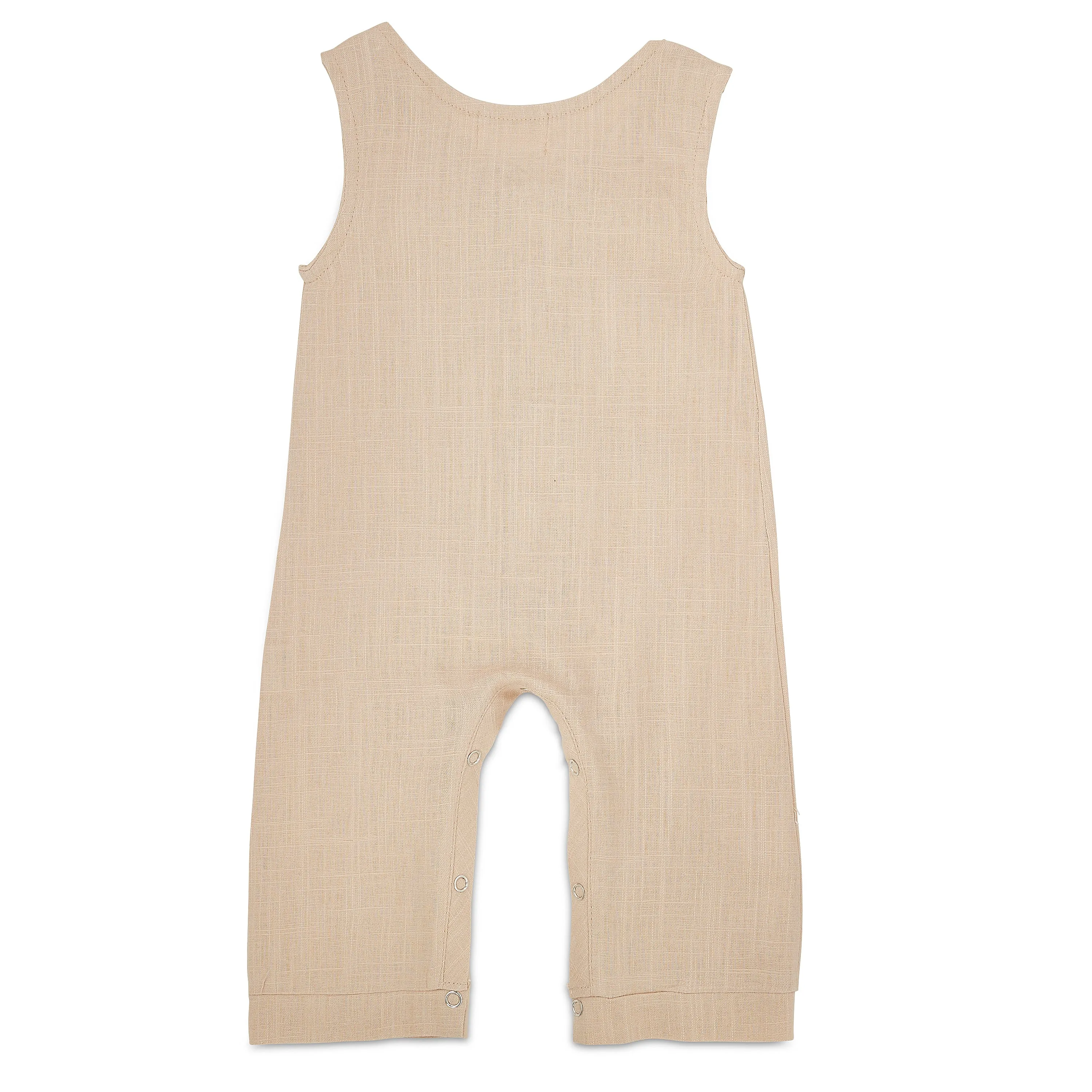 Oatmeal Linen Basic Romper