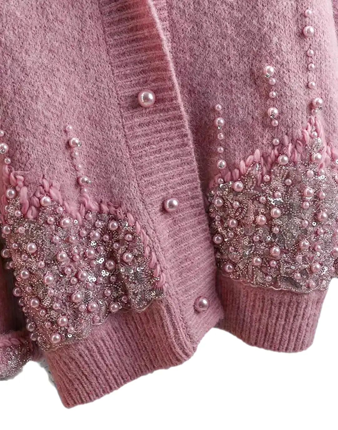 Oversized Beaded Soft Cardigan