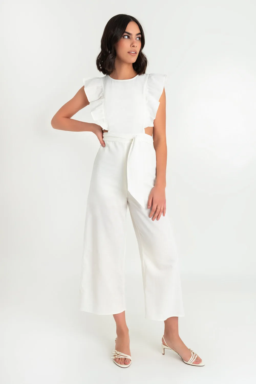 Palazzo culotte con olanes cut out cintura