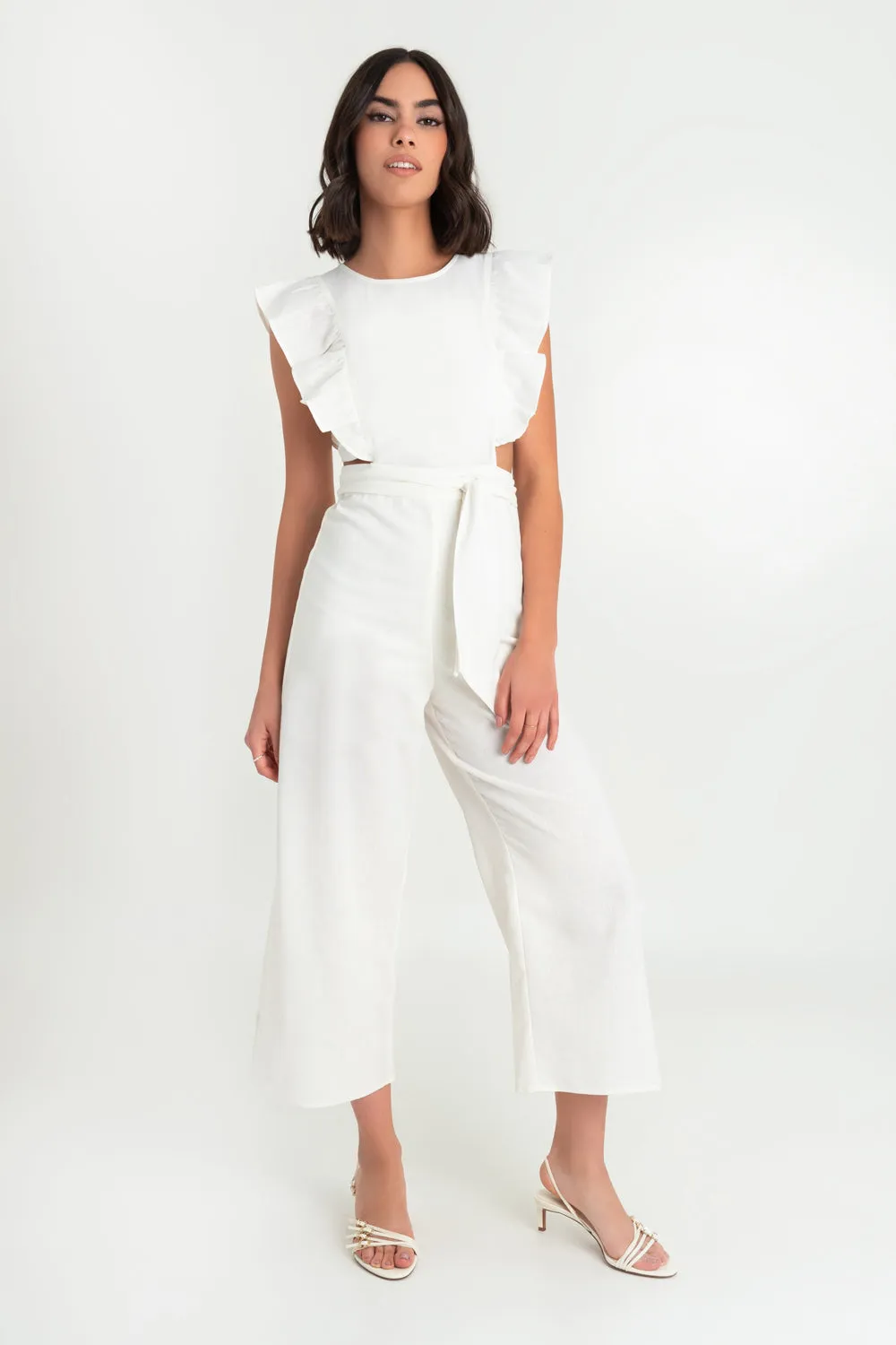 Palazzo culotte con olanes cut out cintura