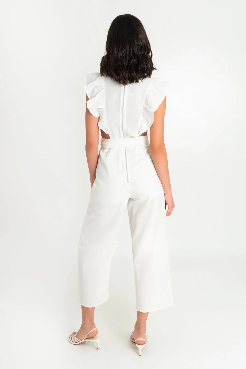 Palazzo culotte con olanes cut out cintura