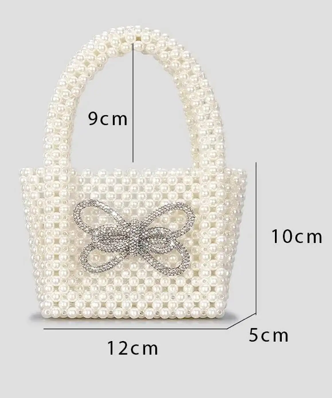 Pearl Beaded Bow Decor Micro Evening Bag