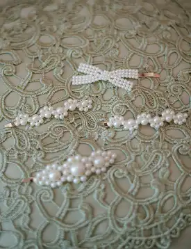 Pearl Beaded Hair Clip Set