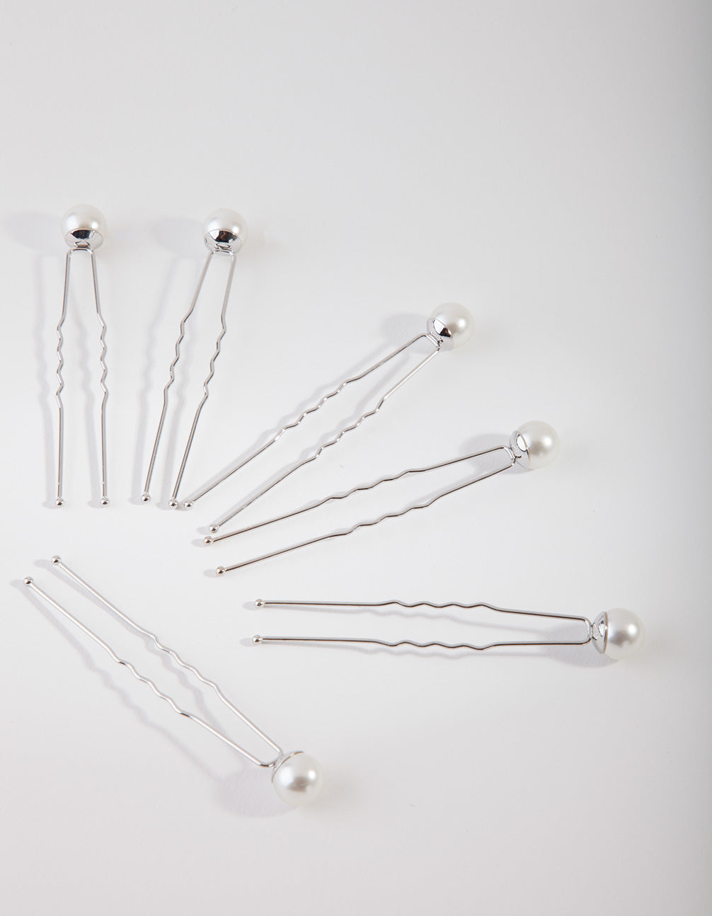 Rhodium Pearl Bun Pins