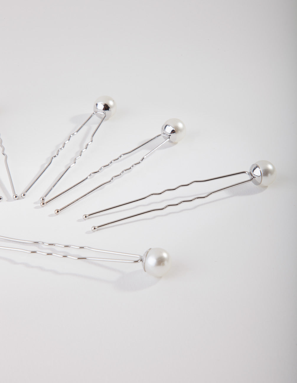 Rhodium Pearl Bun Pins