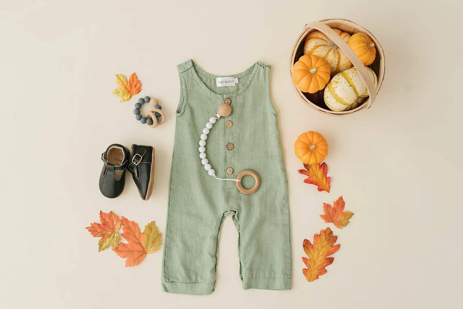 Sage Linen Basic Romper