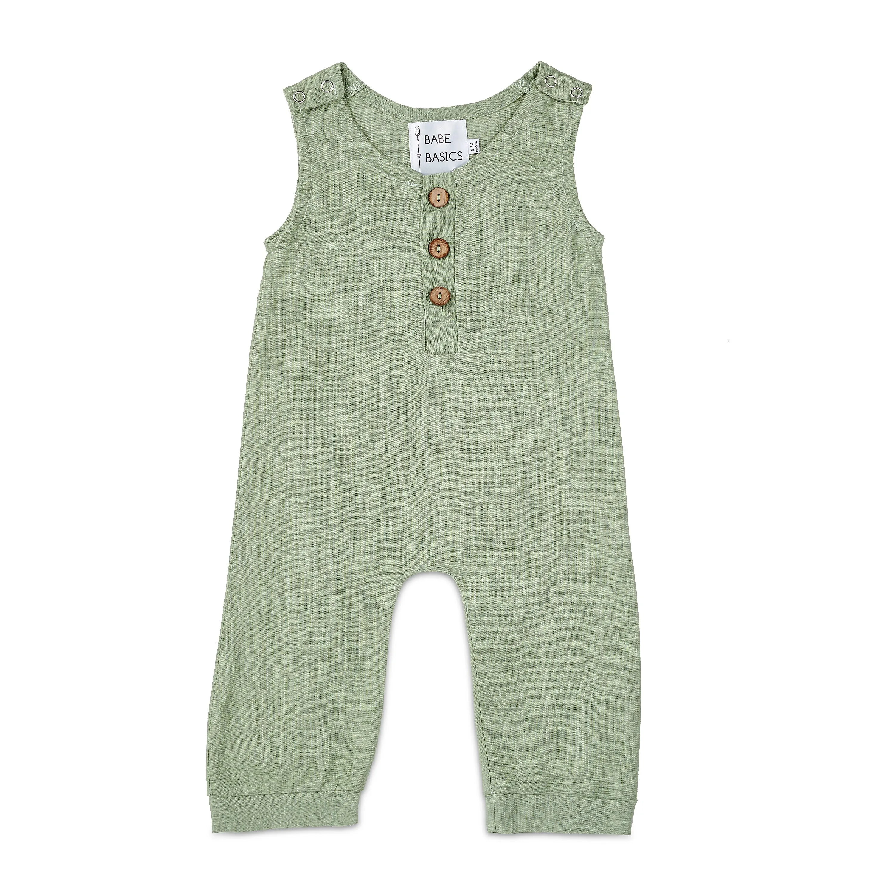 Sage Linen Basic Romper