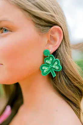 Shamrock Beaded Earrings