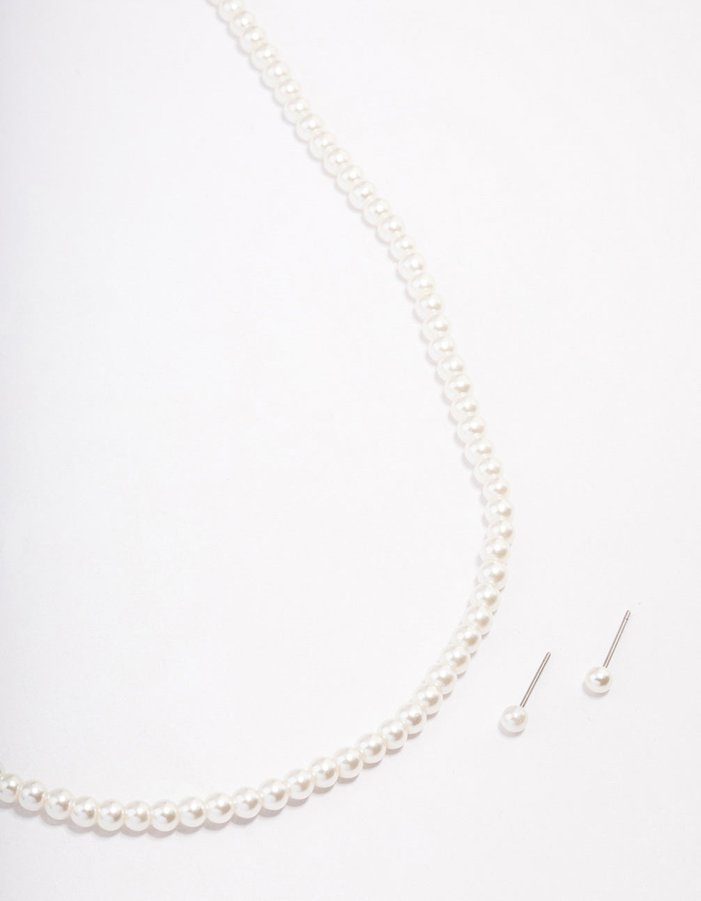 Silver Basic Pearl Strand Jewellery Set